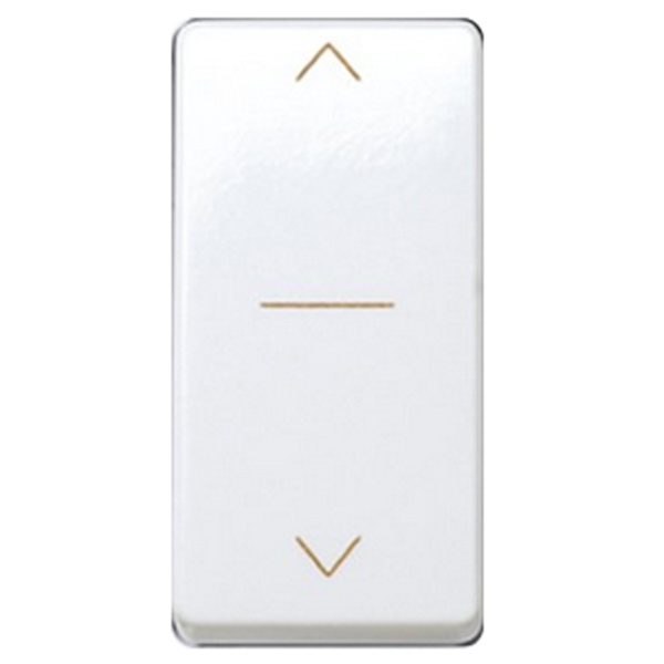 Трехпозиционный переключатель Simon 27 для управления жалюзи узкий модуль, белый
