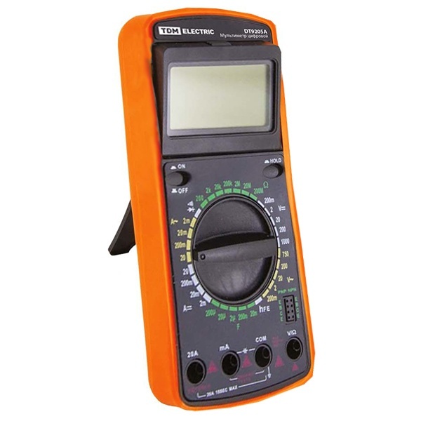 Мультиметр цифровой TDM ударо- пыле- защищенный МастерЭлектрик, DT9205A