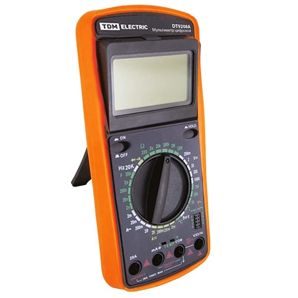 Мультиметр цифровой TDM ударо- пыле- защищенный МастерЭлектрик, DT9208A