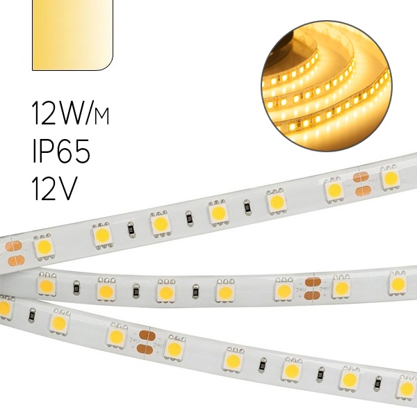 Светодиодная лента Foton FL-Strip 2835-SW60-WW 12W/m 3000K 12V 1250lm/m IP65 теплый белый 10x5m