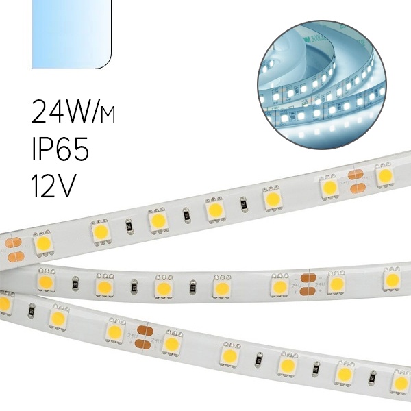Светодиодная лента Foton FL-Strip 2835-SW120-CW 24W/m 6500K 12V 2500lm/m IP65 холодный белый 10x5m