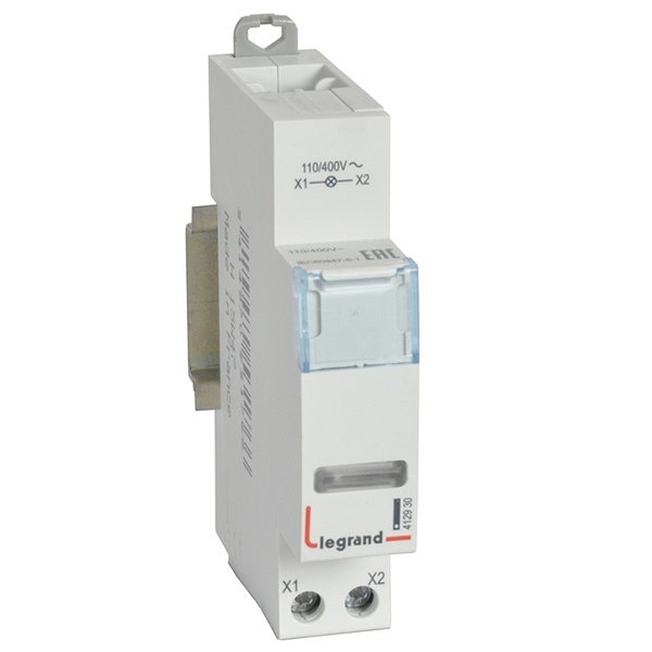 Индикатор модульный Legrand с одной лампой 1xLED белый рассеиватель 110/400В~ 1модуль