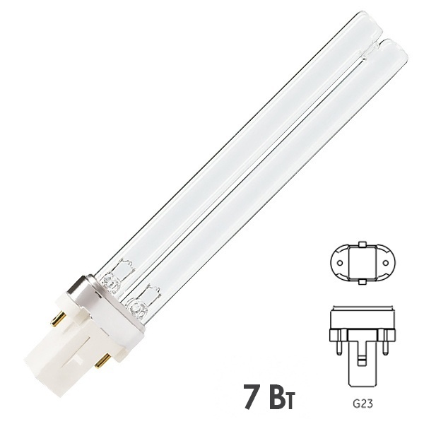 Лампа бактерицидная Philips TUV PL-S 7W/2P G23 L135.5mm специальная безозоновая