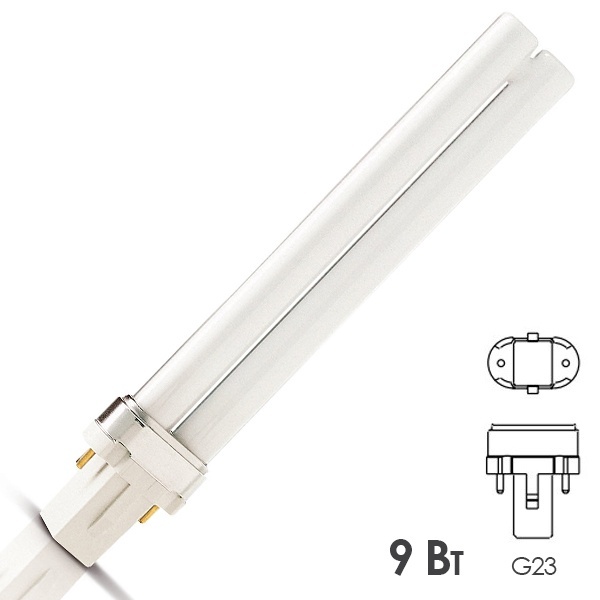 Ультрафиолетовая лампа Philips PL-S 9W/01/2P G23 311 nm для лечения псориаза