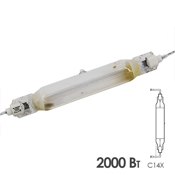 Лампа ультрафиолетовая металлогалогенная Dr. Fischer HPM 17 2000W 245V L175x30mm кабель 320/320mm