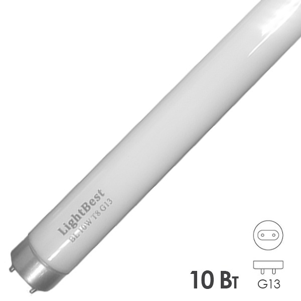 Лампа в ловушки для насекомых LightBest BL 10W T8 G13 355-385nm L346mm сушка гель-лака-полимер