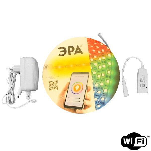Лента светодиодная ЭРА 5050-30-RGB-IP65-Wifi-5m 12V с WIFI контроллером на 12V 5056306044458