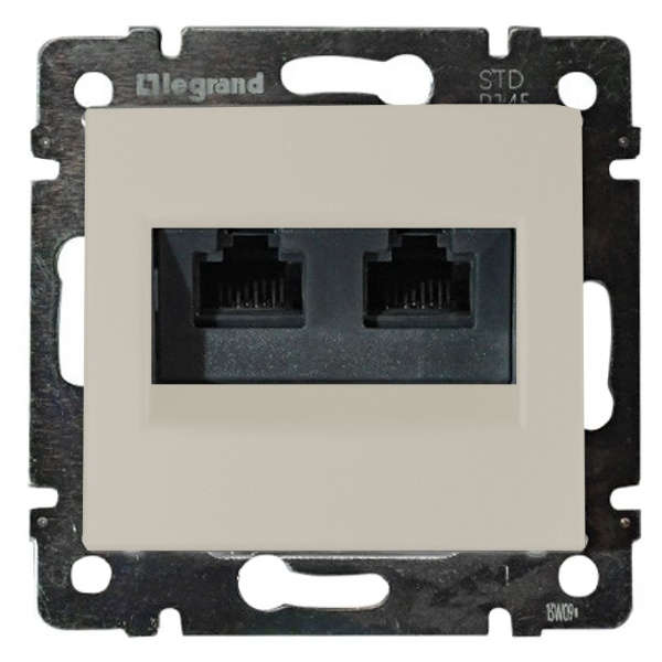 Информационная розетка Legrand Valena RJ45 категория 6 UTP 2 выхода слоновая кость (бежевый)
