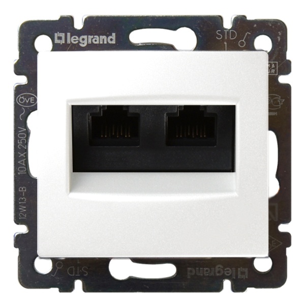 Информационная розетка Legrand Valena RJ45 категория 6 UTP 2 выхода белый