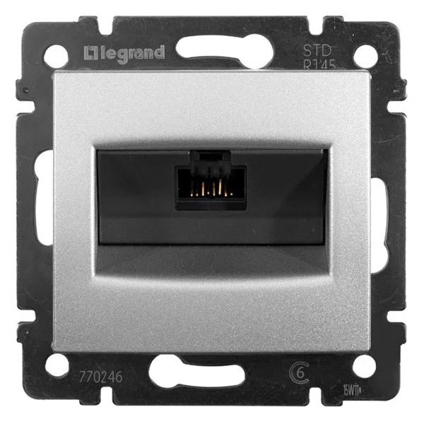Информационная розетка Legrand Valena RJ45 категория 6 UTP 1 выход алюминий