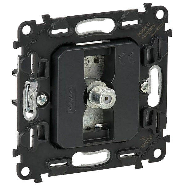 Розетка телевизионная простая TV с разьемом F 0-2400 МГц Legrand Life/Allure механизм