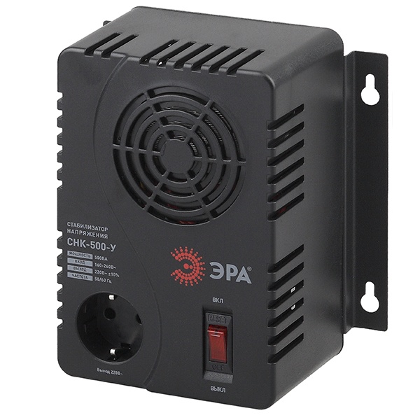 Стабилизатор напряжения ЭРА СНК-500-У 160-260В, 500ВА, 1 розетка