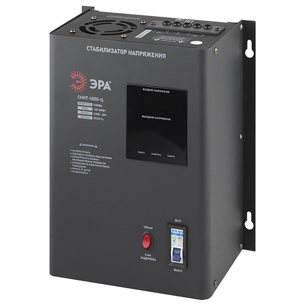 Стабилизатор напряжения ЭРА СННТ-5000-Ц 140-260В, 5кВА, цифровой дисплей