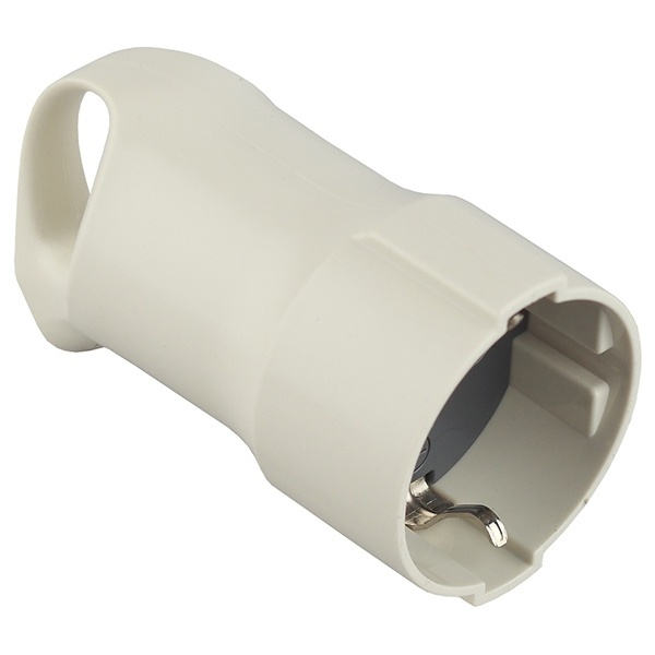 Розетка кабельная с заземлением ЭРА R3 2P+E 16А угловая белая