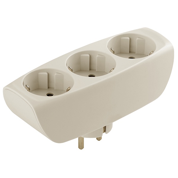 Тройник ЭРА на 3 гнезда с/з со шторками слоновая кость SP-3e-l (бежевый)