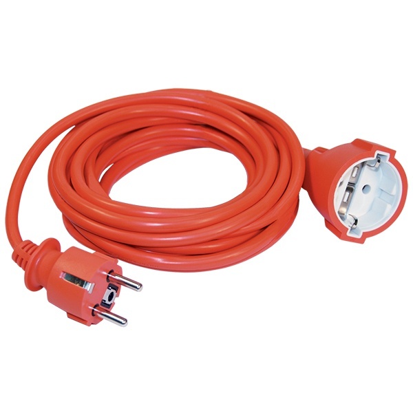 Шнур ИЭК УШ-01РВ оранжевый с вилкой и розеткой 2P+PE 3х1,0/5метров