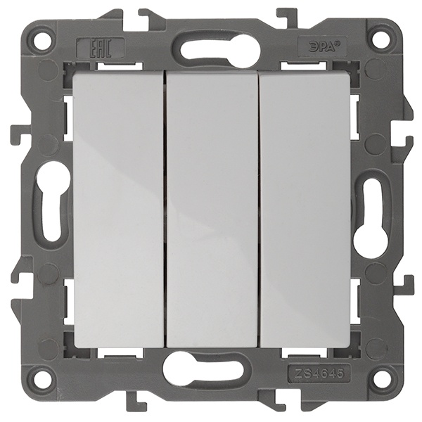 Выключатель тройной ЭРА 10АХ-250В IP20 Elegance белый 14-1107-01