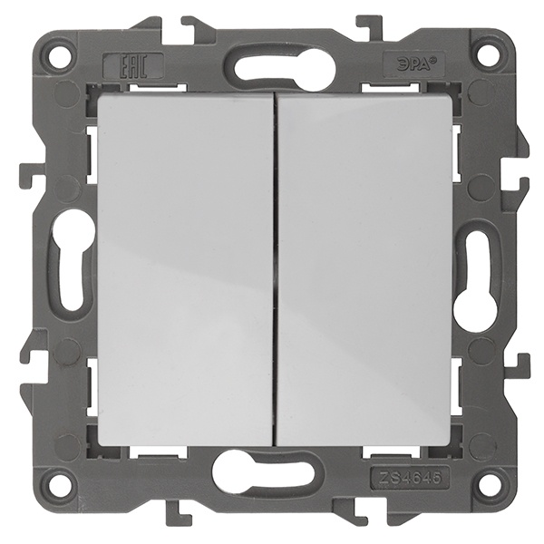 Переключатель двойной ЭРА 10АХ-250В IP20 Elegance белый 14-1106-01