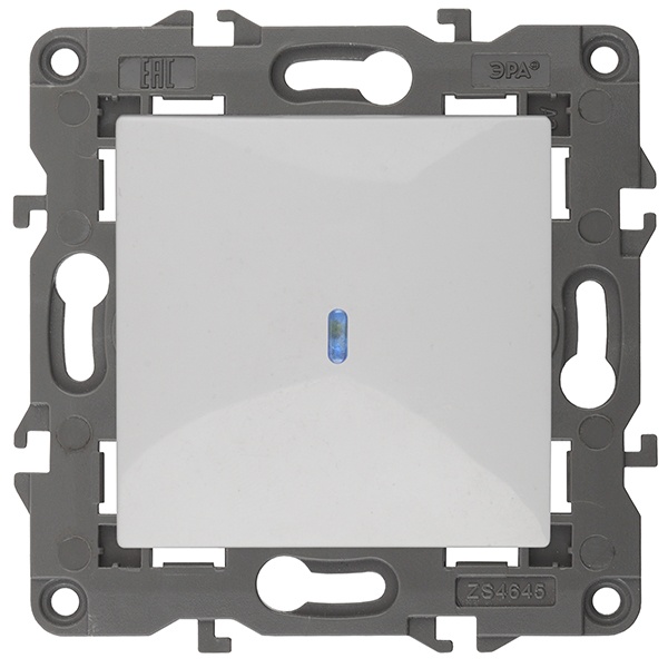 Выключатель с подсветкой ЭРА 10АХ-250В IP20 Elegance белый 14-1102-01