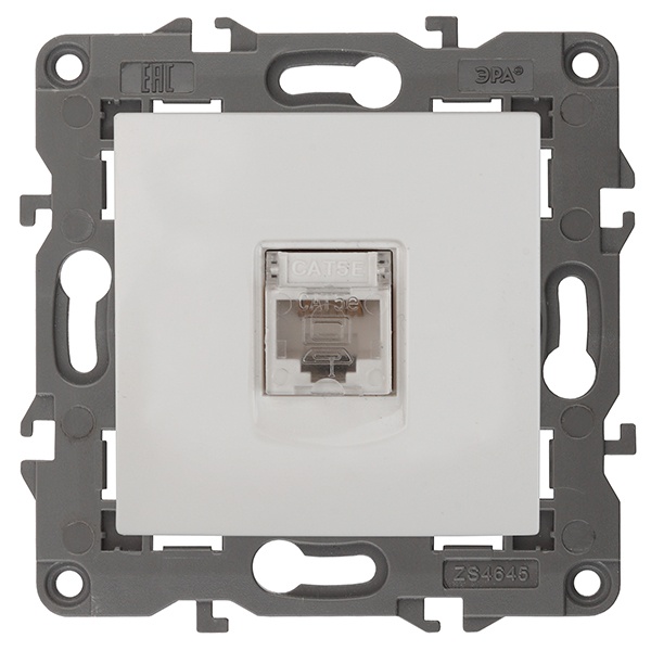 Розетка ЭРА RJ45 кат.5е IP20 Elegance белый 14-3107-01