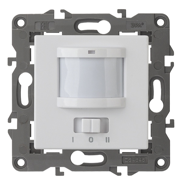 Датчик движения 2-проводной ЭРА 180-240В 200Вт IP20 Elegance белый 14-4103-01