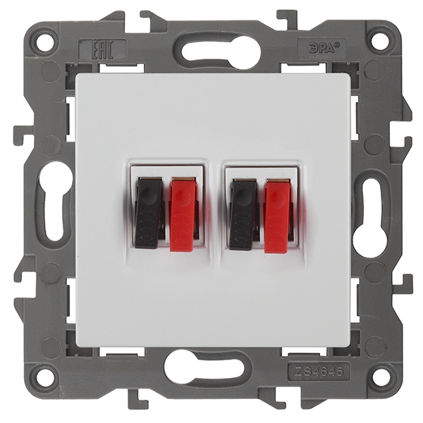 Розетка аудио двойная ЭРА IP20 Elegance белый 14-3112-01