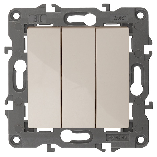 Выключатель тройной ЭРА 10АХ-250В IP20 Elegance слоновая кость 14-1107-02 (бежевый)
