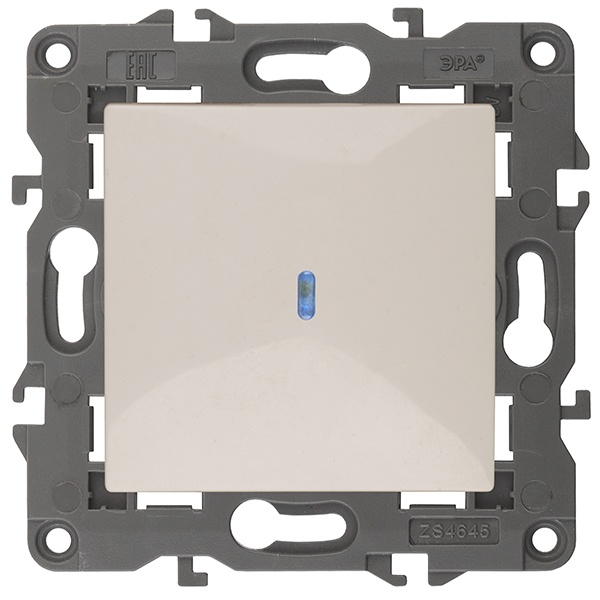 Выключатель с подсветкой ЭРА 10АХ-250В IP20 Elegance слоновая кость 14-1102-02 (бежевый)