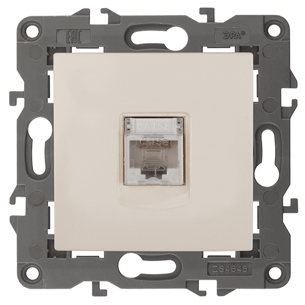 Розетка ЭРА RJ45 кат.5е IP20 Elegance слоновая кость 14-3107-02 (бежевый)
