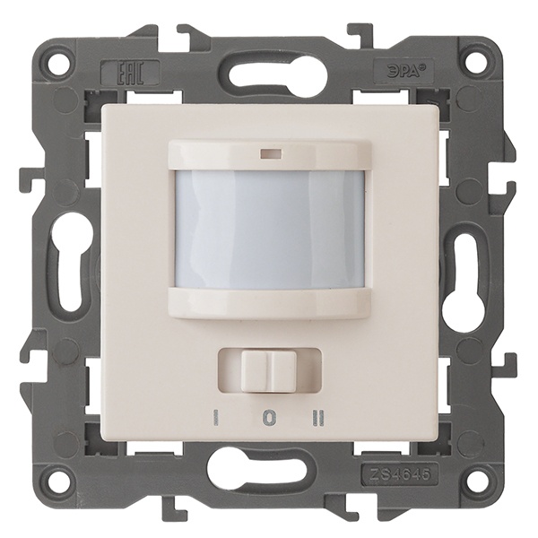 Датчик движения 2-проводной ЭРА 180-240В 200Вт IP20 Elegance слоновая кость 14-4103-02 (бежевый)