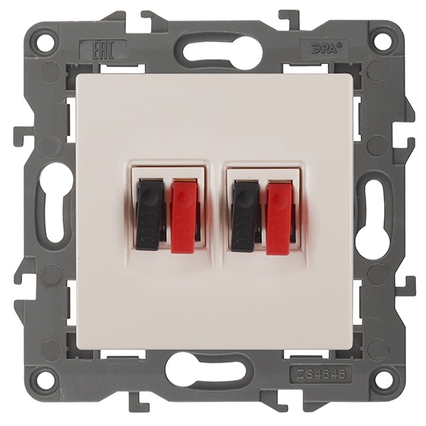 Розетка аудио двойная ЭРА IP20 Elegance слоновая кость 14-3112-02 (бежевый)