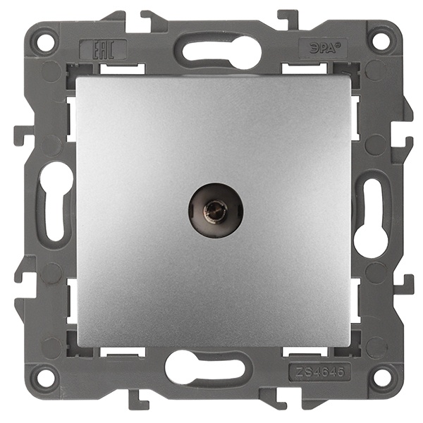 Розетка ЭРА TV одиночная IP20 Elegance алюминий 14-3101-03