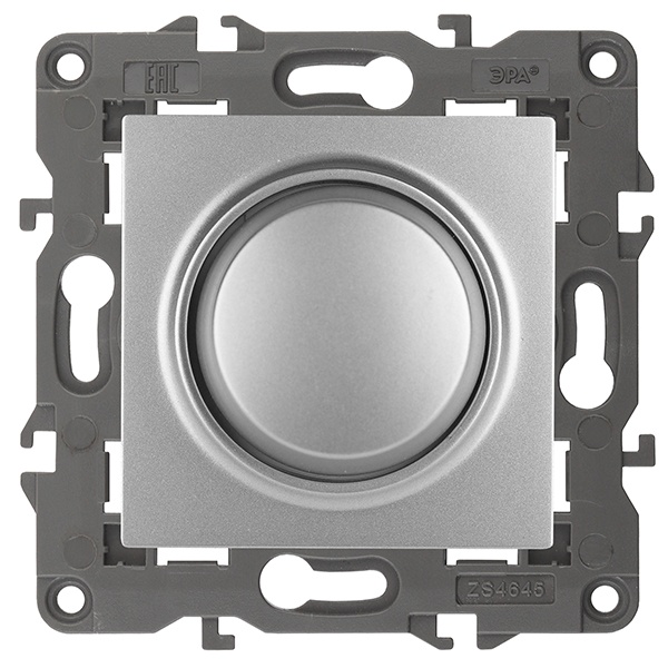 Светорегулятор поворотно-нажимной ЭРА 400ВА 230В IP20 Elegance алюминий 14-4101-03