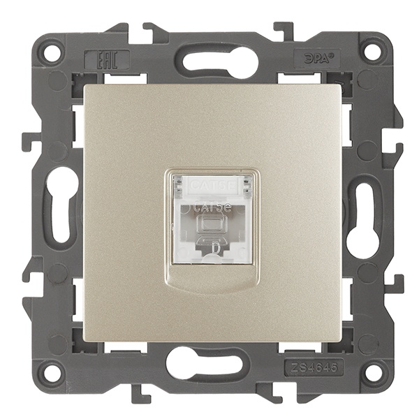 Розетка ЭРА RJ45 кат.5е IP20 Elegance шампань 14-3107-04