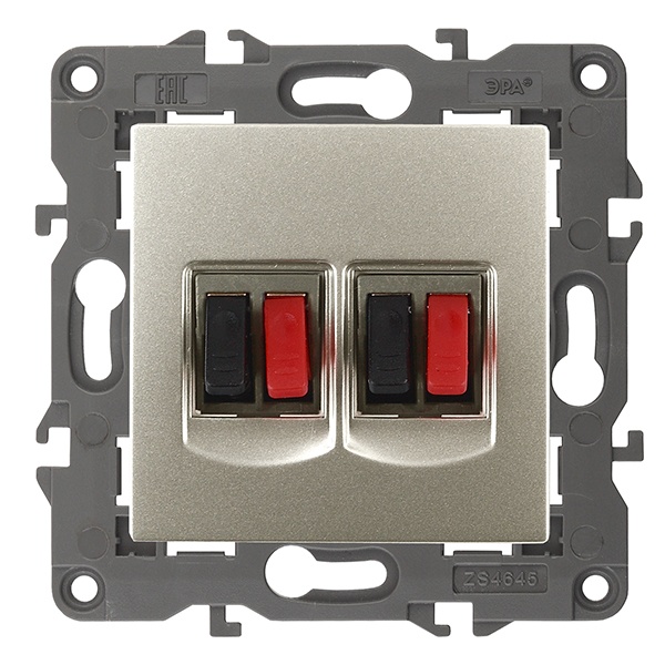 Розетка аудио двойная ЭРА IP20 Elegance шампань 14-3112-04