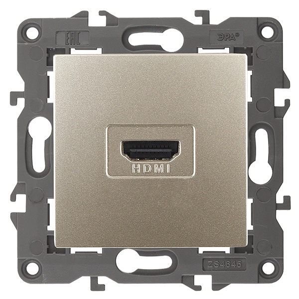 Розетка ЭРА HDMI IP20 Elegance шампань 14-3114-04