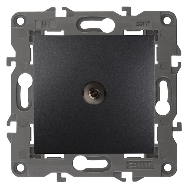 Розетка ЭРА TV одиночная IP20 Elegance антрацит 14-3101-05