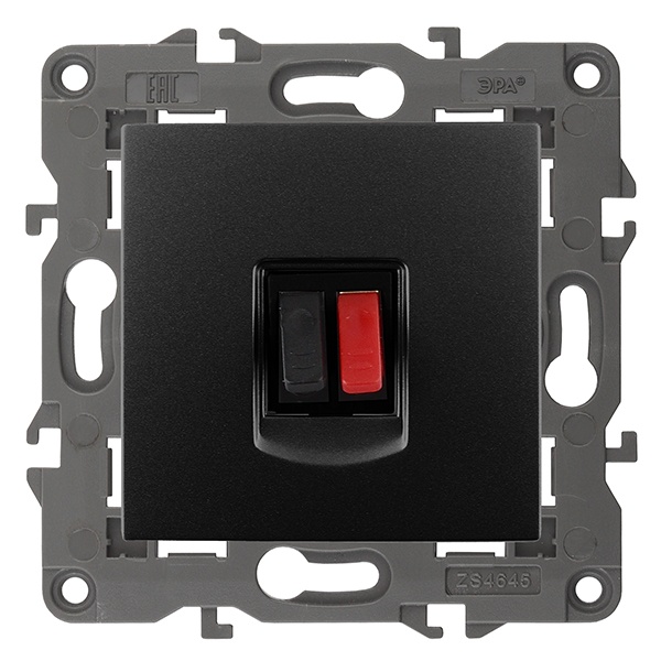 Розетка аудио ЭРА IP20 Elegance антрацит 14-3111-05