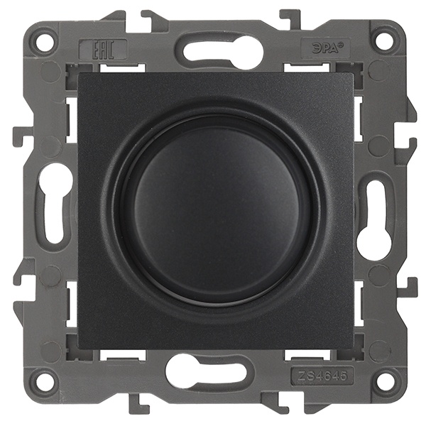 Светорегулятор поворотно-нажимной ЭРА 400ВА 230В IP20 Elegance антрацит 14-4101-05