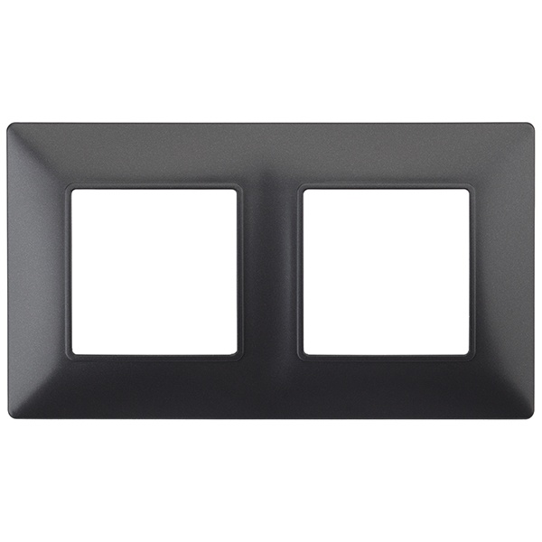Рамка на 2 поста Эра Elegance антрацит 14-5002-05
