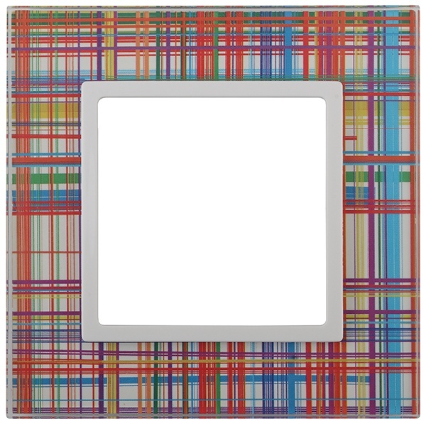 Рамка на 1 пост стекло Эра Elegance прозрачный+белый 14-5101-00