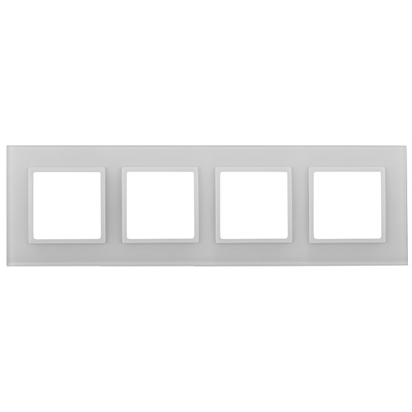 Рамка на 4 поста стекло Эра Elegance белыйый+белый 14-5104-01