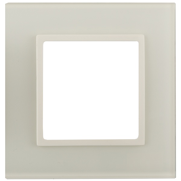 Рамка на 1 пост стекло Эра Elegance слоновая кость+слоновая кость 14-5101-02