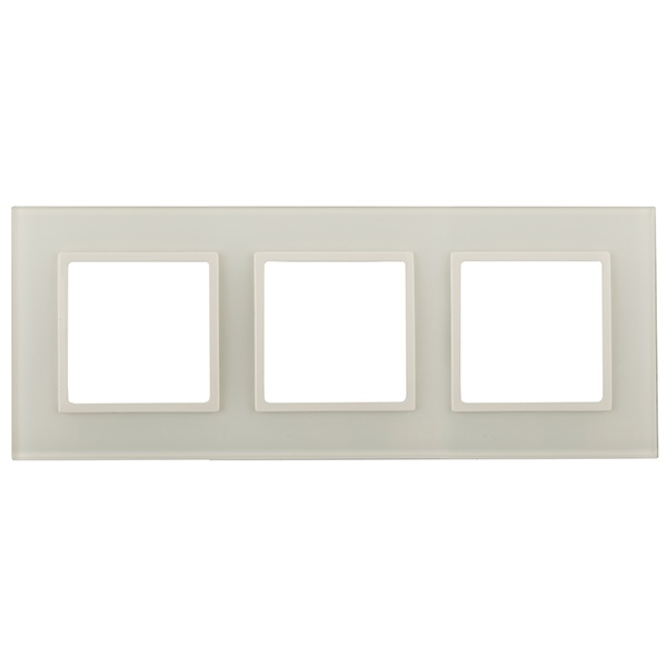 Рамка на 3 поста стекло Эра Elegance слоновая кость+слоновая кость 14-5103-02