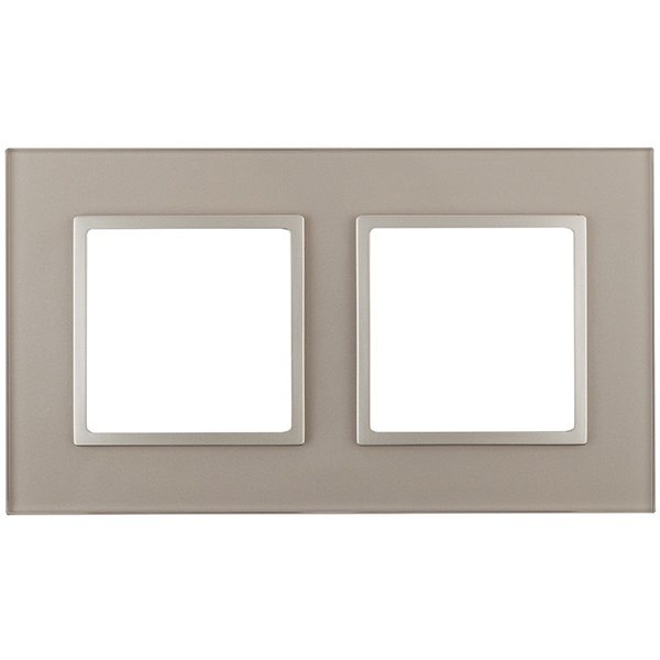 Рамка на 2 поста стекло Эра Elegance шампань+шампань 14-5102-04