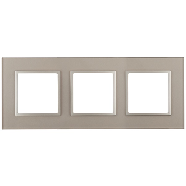 Рамка на 3 поста стекло Эра Elegance шампань+шампань 14-5103-04