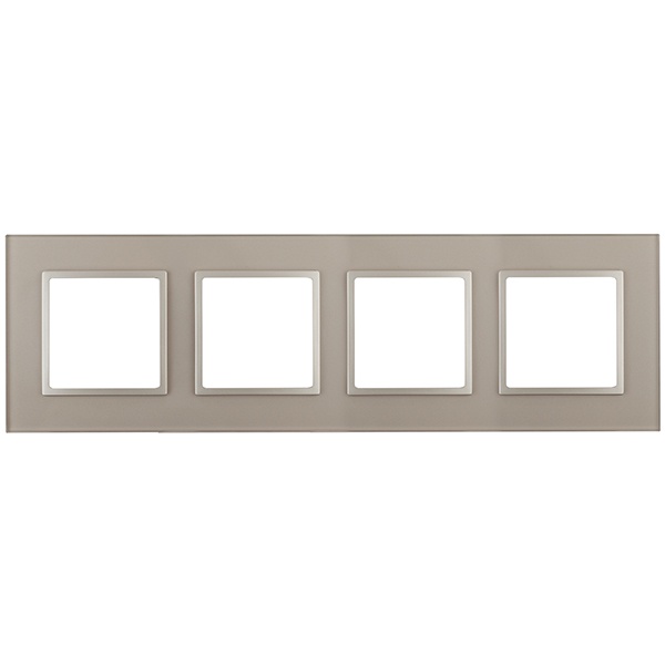 Рамка на 4 поста стекло Эра Elegance шампань+шампань 14-5104-04