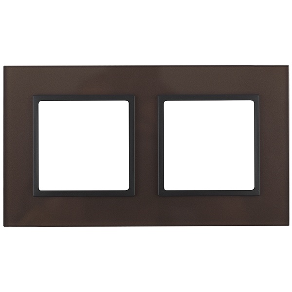 Рамка на 2 поста стекло Эра Elegance бронза+антрацит 14-5102-13