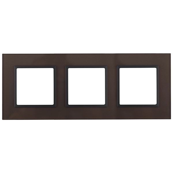 Рамка на 3 поста стекло Эра Elegance бронза+антрацит 14-5103-13
