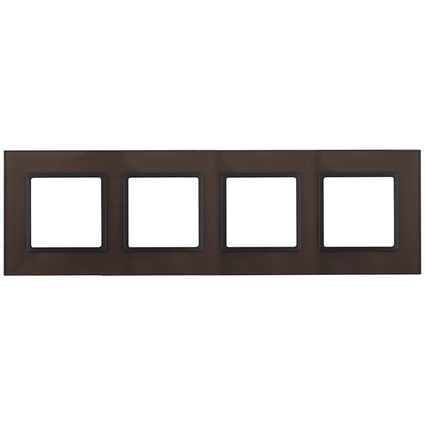 Рамка на 4 поста стекло Эра Elegance бронза+антрацит 14-5104-13